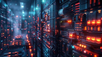 Experience the Interconnected World of IT Infrastructure with Server Station Visuals