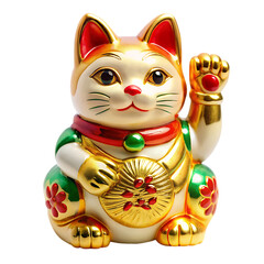 feng shui fortune cat on transparent background