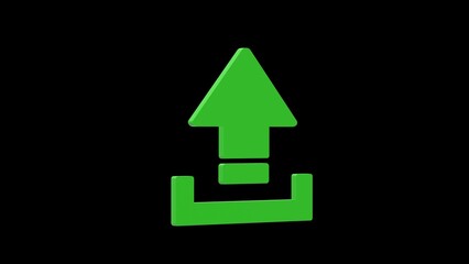 upload green set icon 3d illustration rotation