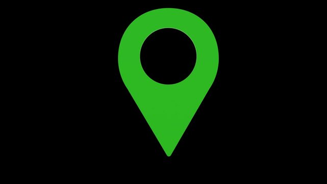map GPS position green set icon 3d illustration rotation