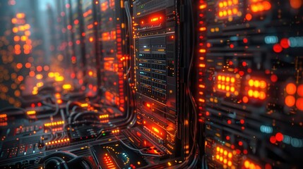 Obraz premium Exploring the Future of Data Management with Stunning Server Stations