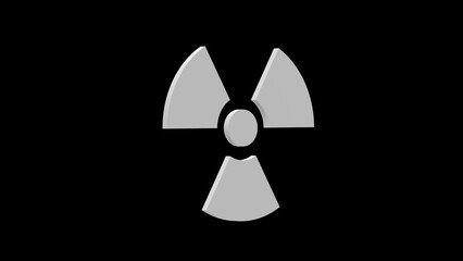 radioactive hazard nuclear contamination uranium plutonium white set icon 3d illustration rotation