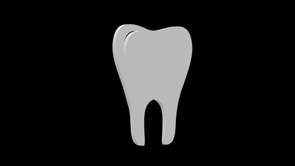 tooth dentist molar white set icon 3d illustration rotation
