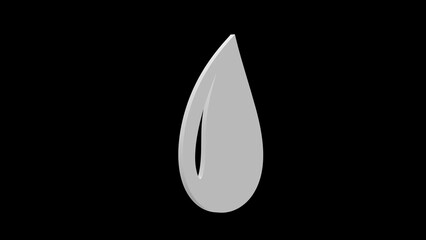 water drop wet white set icon 3d illustration rotation