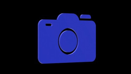 photo blue set icon 3d illustration rotation