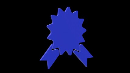 award blue set icon 3d illustration rotation
