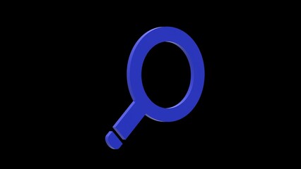 search find blue set icon 3d illustration rotation
