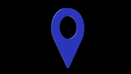 map GPS position blue set icon 3d illustration rotation