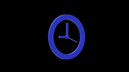 time schedule blue set icon 3d illustration rotation