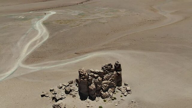 Atacama Desert in Chile. Aerial view. Monjes de la pacana.
