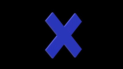 Fototapeta premium no negative wrong bad rejected blue set icon 3d illustration rotation