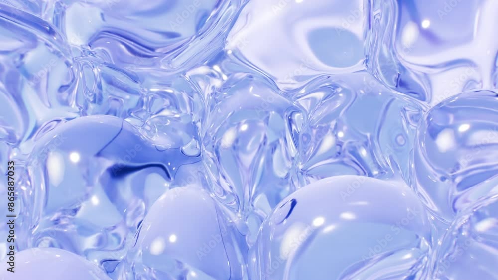 Poster inflating soft bubbles background, 3d rendering.