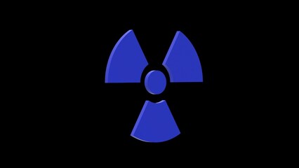 radioactive hazard nuclear contamination uranium plutonium blue set icon 3d illustration rotation