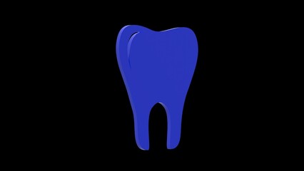 tooth dentist molar blue set icon 3d illustration rotation