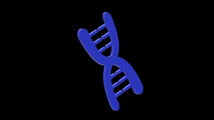 DNA science disease cure blue set icon 3d illustration rotation