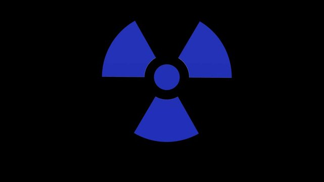radioactive hazard nuclear contamination uranium plutonium blue set icon 3d illustration rotation
