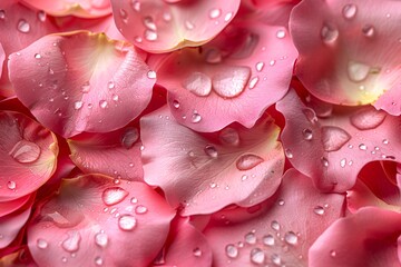 Fototapeta premium Close-up of delicate pink rose petals for Valentine's Day background.