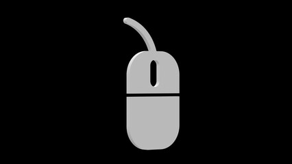 mouse white set icon 3d illustration rotation