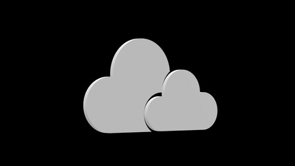cloud storage data white set icon 3d illustration rotation