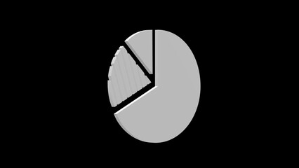 statistics pie chart white set icon 3d illustration rotation