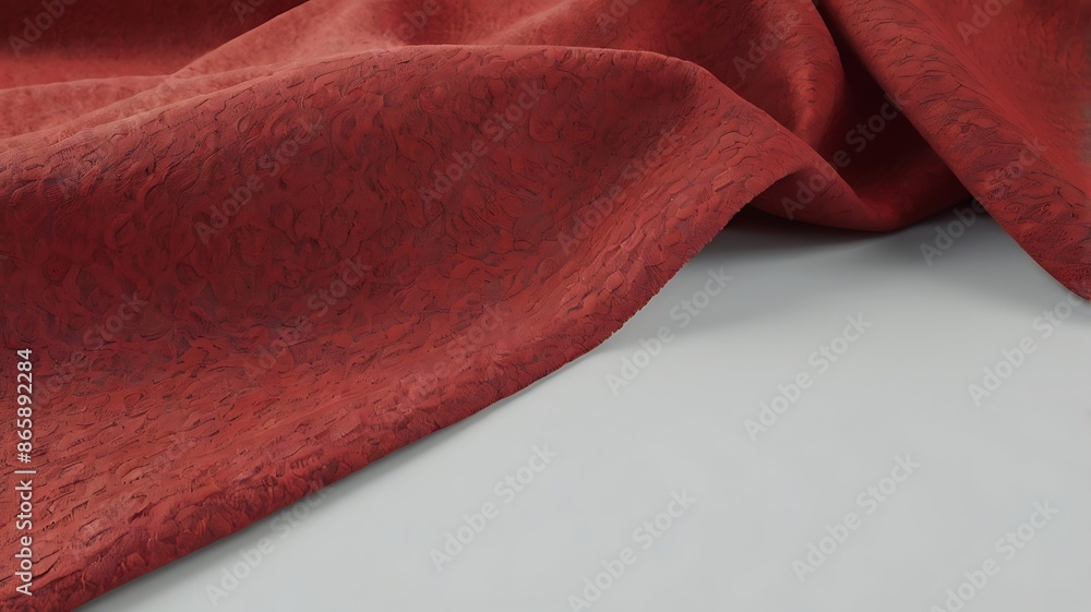Poster abstract red fabric with soft wave texture background