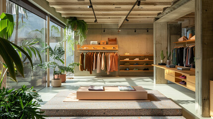 Sustainable fashion brand store.