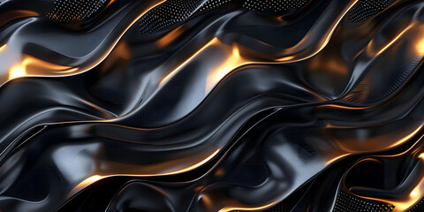 Exceptional golden luxury abstract representation, An abstract wallpaper with golden and dark waves, in the style of precisionist lines. 