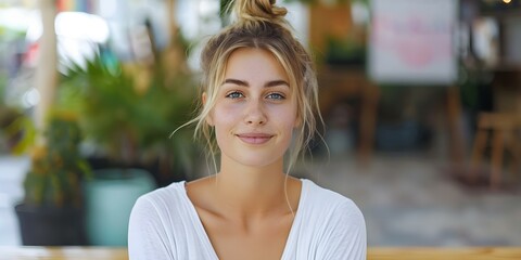 Yogi woman offers yoga and alternative medicine services on signboards. Concept Yoga Services, Alternative Medicine, Signboards Design, Wellness Promotions