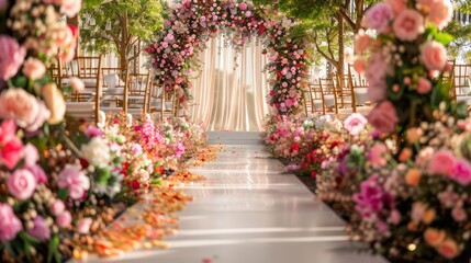 concept modern wedding background in outdoor