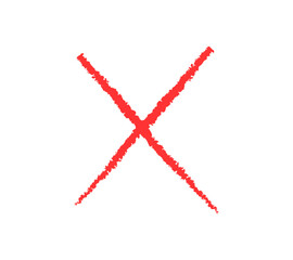 シンプルな手書きのバツのイラスト
