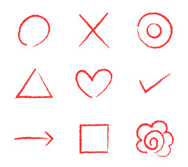 シンプルな手書きの記号のベクターイラストセット