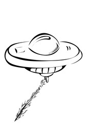 UFO schießt mit Laser Strahl 