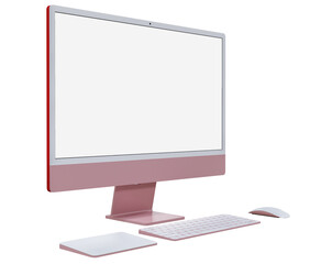 Fototapeta premium Realistic Monitor 24 inch computer monitor display mockup Template For presentation branding, corporate identity, advertising, branding business. 3D rendering
