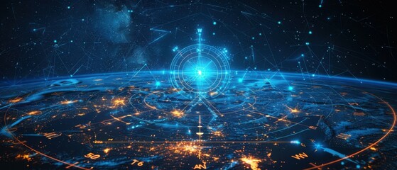 navigation concept for aviation. compass