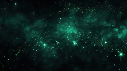 Naklejka premium Abstract green sparkles on black background. 