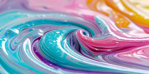 Fototapeta premium Abstract marbled wallpaper with colorful swirls in various vibrant hues. Concept Abstract Art, Marbled Wallpaper, Colorful Swirls, Vibrant Hues