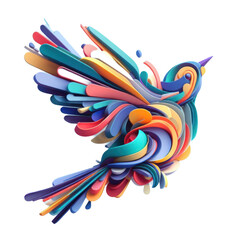 Obraz premium Abstract Colorful Bird Illustration With Swirling Wings