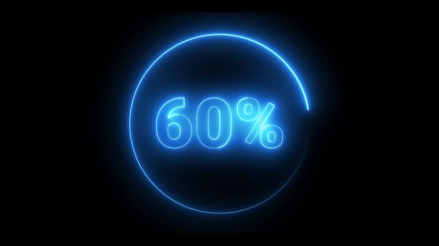 60 Percent Discount neon animation.
60 percent off neon text animation
Looped animated video with a figure of 60 percent.