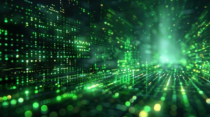 Obraz premium Pixelated Green Monitor: Retro Tech Abstract