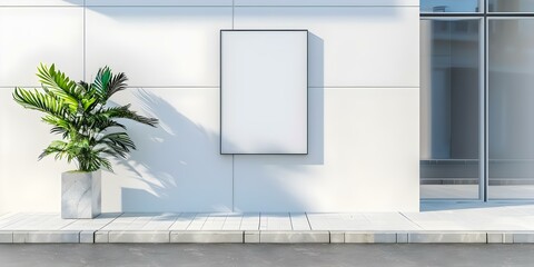 Mockup of a sign for an outdoor store's shopfront wall display. Concept Outdoor Sign, Shopfront Display, Retail Branding, Commercial Marketing, Brand Identity