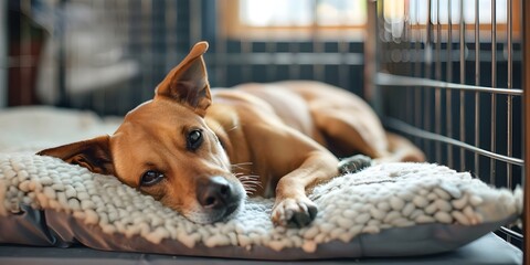 Reliable and Cozy Dog Boarding Facility for Overnight or Extended Stays. Concept Dog Boarding, Overnight Stay, Extended Stays, Cozy Accommodations, Reliable Services