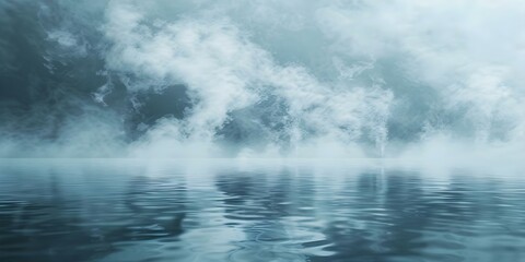 Fototapeta premium Hand-drawn abstract landscape depicting hot springs steam as a symbol of relaxation and serenity. Concept Nature Art, Hot Springs, Relaxation, Serenity, Abstract Landscape