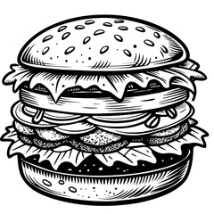 hand drawn burger, generative AI