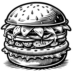 hand drawn burger, generative AI