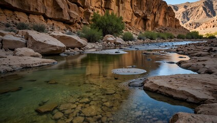 The hidden treasures discovered while exploring a dry riverbed in the desert ai_generated