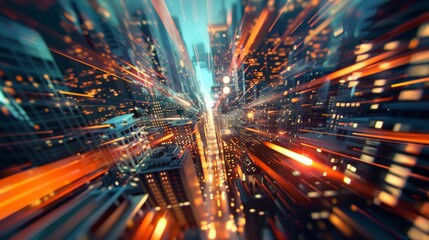 Serene Vintage Sunset View with Close-up Motion Blur and Tilt-shift Effect