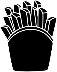 food illustration potato silhouette fast logo snack icon chips outline crispy unhealthy fry chip yellow lunch french eat meal shape golden fried slice for vector graphic background