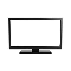 Fototapeta premium Black Flat Screen Television Isolated On White Background