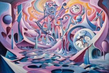 Obraz premium abstract surreal landscape with twisted building