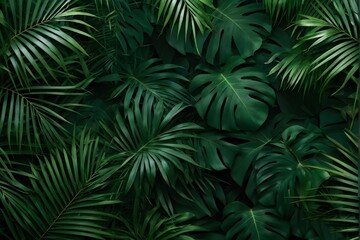 tropical green leaves background, nature plants leaf